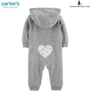 Macacão em Fleece sem Pezinho – Heart – Carter´s