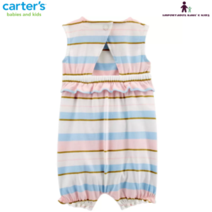 Romper Listrado com Babado e Abertura nas Costas – CARTER´S