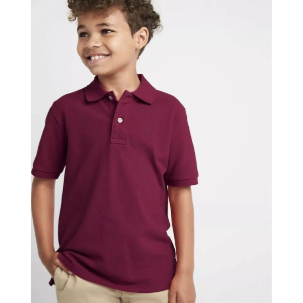 boys burgundy polo