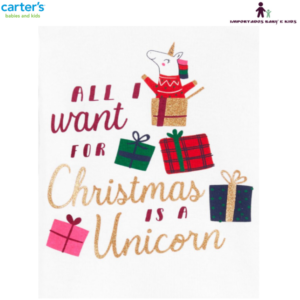 Pijama em Algodão All I Want For Christman Is A Unicorn – Carter´s