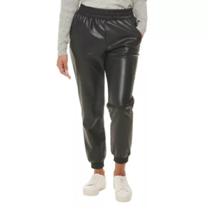 CALÇA FEMININA EM COURO SINTÉTICO – DKNY