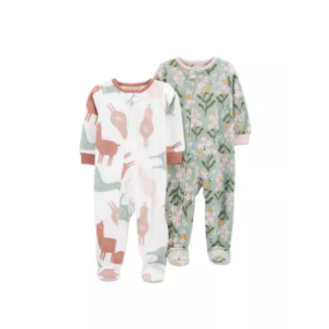 KIT COM 2 MACACÕES EM FLEECE FLORAL E ANIMAIS – CARTER´S