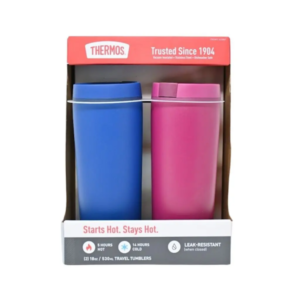 KIT COM 2 COPOS DE VIAGEM DE AÇO INOXIDÁVEL – THERMOS